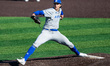 Jake Pollaro of the Delaware Fightin' Blue Hens delivers a pitch during an NCAA baseball g...