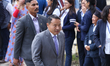 Newly elected members of the House of Representatives arrive at the Federal Parliament pre...