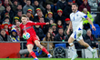 David Brooks of Wales crosses the ball as he is chased by Sead Kolasinac of Bosnia & Herze...