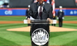 New York Mets Hall of Famer and radio broadcaster Howie Rose introduces players from the P...
