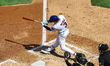 New York Mets player Carson Benge #3 bats during the first inning of a baseball game on Op...