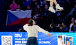 Anna Valesi and Martin Bidar of the Czech Republic perform in the pairs short program duri...