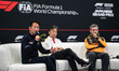 Honda HRC President Tetsushi Kakuda, TGR Haas F1 Team Principal Ayao Komatsu, and McLaren...