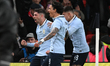 Federico Valverde of Uruguay celebrates after scoring the team's first goal during the int...