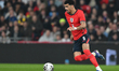 Dominic Solanke of England moves forward during the international friendly match between E...
