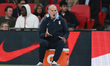 Marcelo Bielsa, manager of Uruguay, reacts during the international friendly match between...