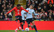 Djed Spence of England shoots during the International Friendly match between England and...