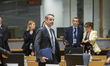 Prime Minister of Greece Kyriakos Mitsotakis at the round table meeting room in Europa Bui...