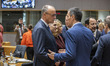Federal Chancellor of Germany Friedrich Merz talks with the Prime Minister of Spain Pedro...