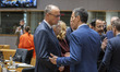 Federal Chancellor of Germany Friedrich Merz talks with the Prime Minister of Spain Pedro...