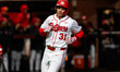 Quinten Perilli of the Rutgers Scarlet Knights scores during an NCAA baseball game at Bain...