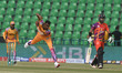 Shoriful Islam bowls during the Pakistan Super League (PSL) Season Eleven match between Pe...