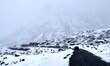 Snow covers the Sela Pass following heavy snowfall in Tawang, Arunachal Pradesh, India, on...