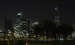A view of the West Bay skyline with its lights switched off during Earth Hour in Doha, Qat...