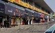 An empty pit lane is seen during the Formula 1 Japan Suzuka race at the Suzuka Formula 1 c...
