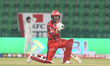 Abbas Afridi reacts after scoring during the Pakistan Super League (PSL) match between Lah...