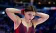 Sofia Samodelkina of Kazakhstan performs in the women's free skating during the ISU Figure...
