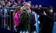 Coach Jonathan Mills is seen at the men's free skating during the ISU Figure Skating World...