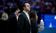 Coach Greg Zuerlein is seen at the ice dance free dance during the ISU Figure Skating Worl...