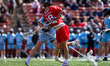 Colin Kurdyla of the Rutgers Scarlet Knights takes a shot during an NCAA men's lacrosse ga...