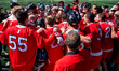 The Rutgers Scarlet Knights celebrate after an NCAA men's lacrosse game at SHI Stadium in...