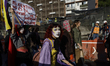 Various dissident groups march from the Zocalo in Mexico City, Mexico, to the Hotel Maga o...