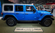 A 2026 Jeep Wrangler Whitecap is displayed at the New York International Auto Show media d...