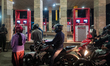 Motorists form long queues at a petrol station in Nepal on April 2, 2026, as they rush to...