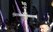 Thousands of people gather in downtown Madrid, Spain, on April 2, 2026, to witness the pro...