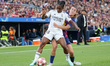 Linda Caicedo and Patri Guijarro play during the match between FC Barcelona Femeni and Rea...