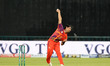 Naseem Shah delivers the ball during the Pakistan Super League (PSL) match between Karachi...