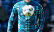 Kieffer Moore of Wrexham AFC warms up during the Sky Bet Championship match between West B...