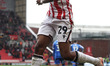 Lamine Cisse of Stoke celebrates scoring to make it 2-0 during the Sky Bet Championship ma...