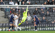 Barrow's goalkeeper Wyll Stanway makes a save during added time in the Sky Bet League 2 ma...