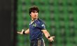 Mohammad Wasim reacts on the pitch during the Pakistan Super League (PSL) match between La...