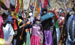 Pharisees and matacueros (masked figures) participate in a procession to commemorate the P...