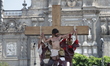 A member of the Phoenix New Spain National Classical Theatre Company portrays Jesus Christ...