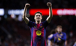 Pablo Gavi of FC Barcelona celebrates victory during the La Liga 2025/26 match between Atl...