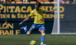 Bojan Kovacevic of Cadiz CF makes a center to the area during the La Liga Hypermotion matc...