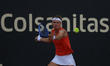 Marie Bouzkova of the Czech Republic plays during a match against Jazmin Ortenzi of Argent...