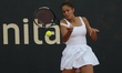 Jazmin Ortenzi from Argentina plays against Marie Bouzkova from the Czech Republic during...