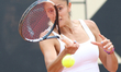 Jazmin Ortenzi from Argentina plays against Marie Bouzkova from the Czech Republic during...
