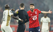 Olivier Giroud of Lille reacts during the French Ligue 1 football match between Lille LOSC...