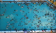 People enjoy the Pantitlan Olympic Swimming area in the eastern zone of Mexico City, cooli...