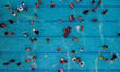 People enjoy the Pantitlan Olympic Swimming area in the eastern zone of Mexico City, cooli...