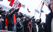Fans celebrate a team goal during a Major League Soccer game between Toronto FC and Colora...