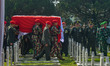 A funeral procession for Infantry Major (Anm) Zulmi Aditya Iskandar takes place at the Her...