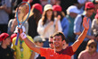 Mariano Navone of Argentina reacts during the Tiriac Open final against Daniel Merida of S...