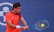 Mariano Navone of Argentina plays during the Tiriac Open final against Daniel Merida of Sp...
