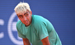 Daniel Merida of Spain plays during the Tiriac Open final against Mariano Navone of Argent...
